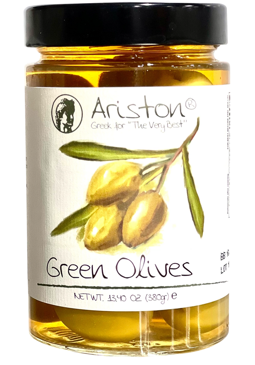 Ariston Green Olives 13.40 oz – Bibi's Market